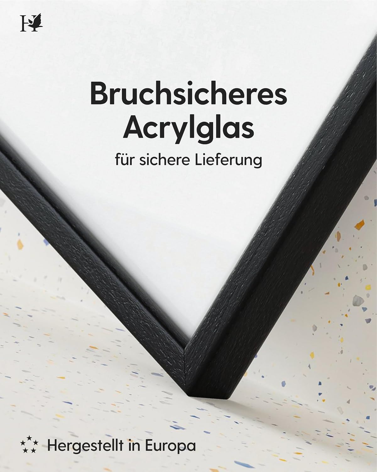 Heimlich® - Cornice per foto - 30x40 cm, Legno di ayous, Nero - Cornice per diploma di grandi dimensioni con copertura in foglio di plastica - Solo espositore da parete