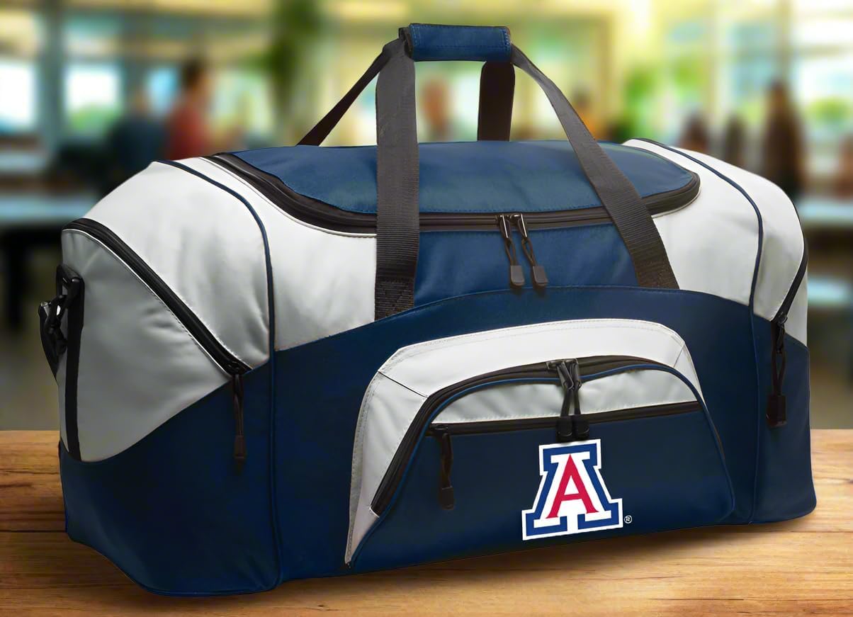 University of Arizona Duffel Bag - Large UA Wildcats Suitcase or Gym Bag for Men Ladies Him or Her (Navy)