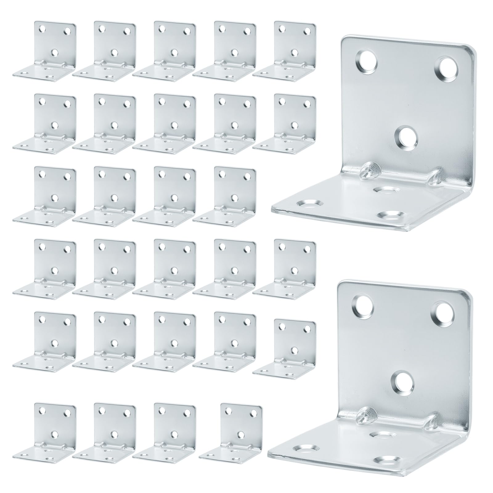 SENJEOK 30 PCS 40mm Right Angle Brackets, 90 Degree Corner Braces, L Shape Brackets for Wood Furniture Joining Repair