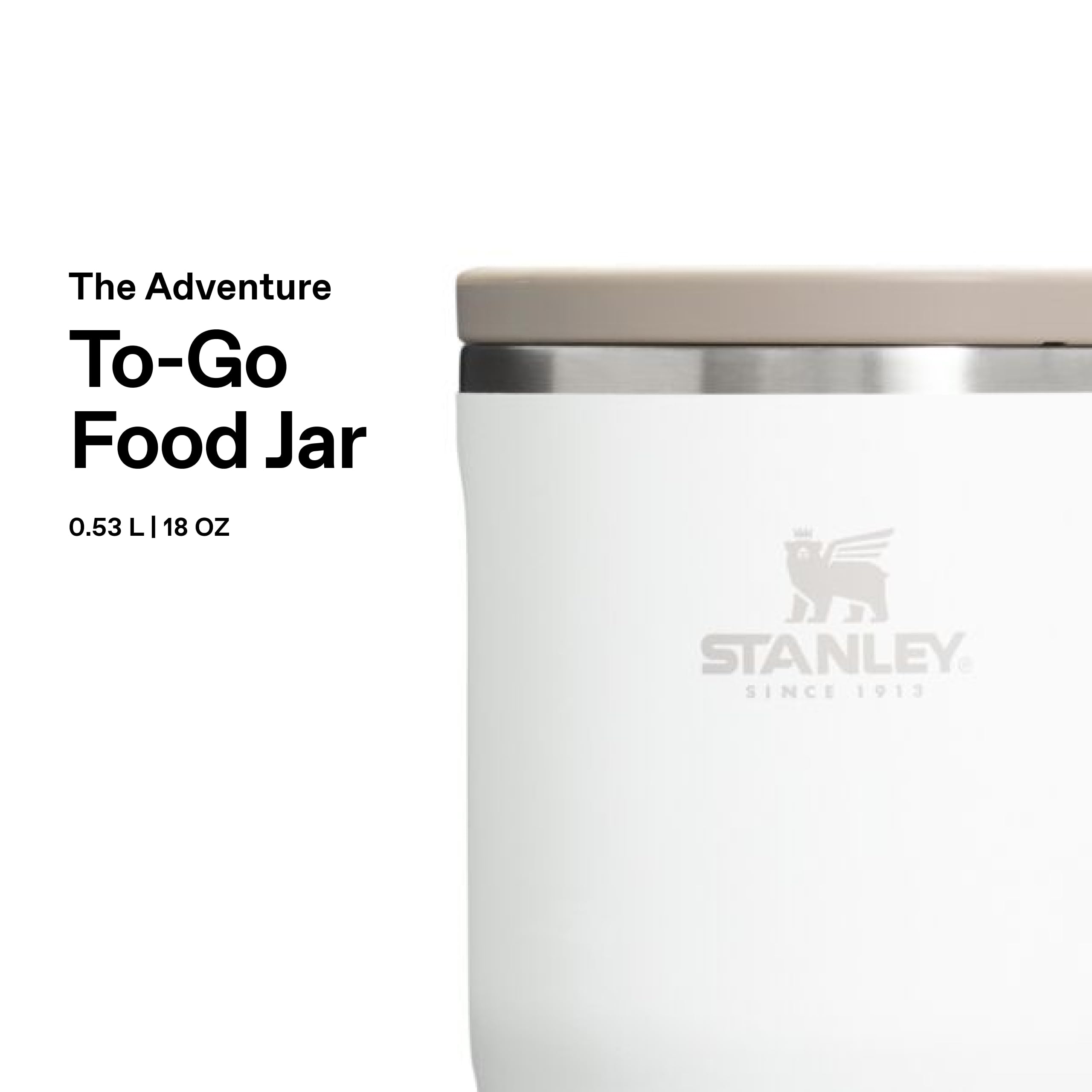 STANLEY 1913 Adventure To-Go Food Jar 0.53L - 6 Heures Chaud - 6 Heures Froid - Anti-Fuite - Thermos Alimentaire Chaud - Lavable au Lave-Vaisselle - Sans BPA - Frost