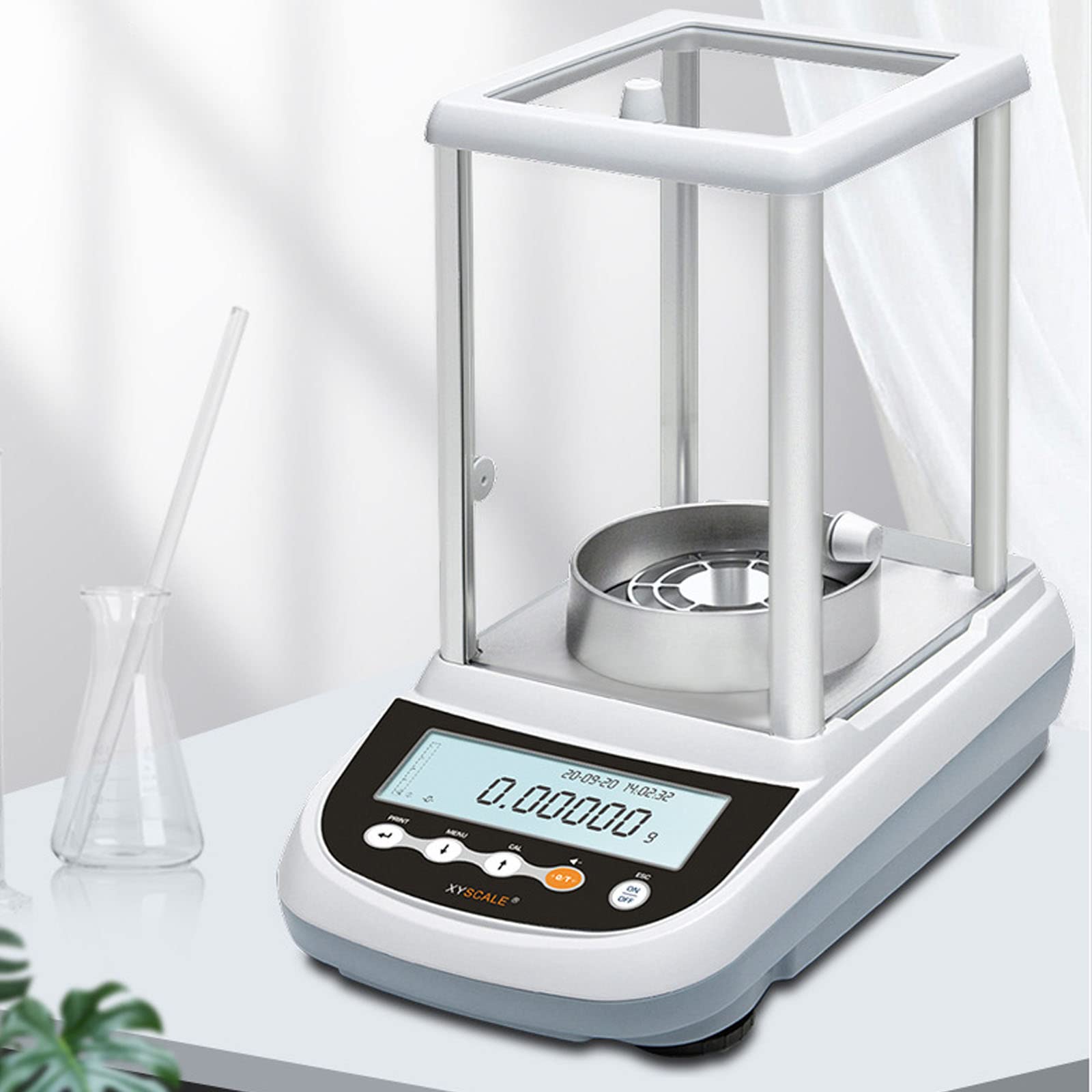 Lab Analytical Balances Precision Scale, Accuracy Digital Electronic Scales with 0-82/82-220g/0.01mg/0.1mg Windscreen Cover Fully Automatic Internal Calibration Store 99 Recipe