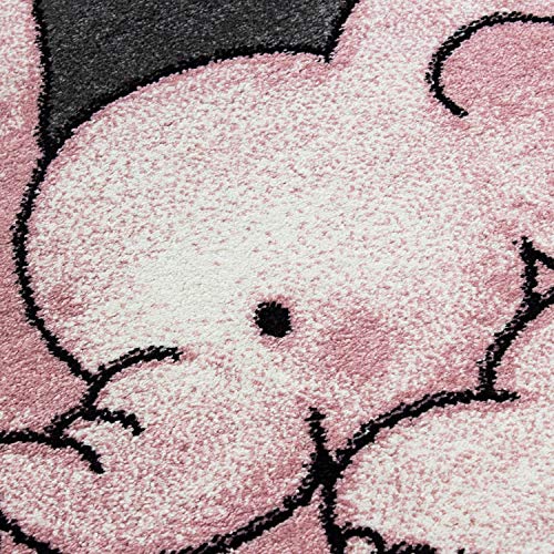 Muratap Vloerkleed Kids Olifant Roze - Laagpolig Tapijt Kindervloerkleed Babykamer, Kinderkamer, Speelkamer OEKO-TEX Gecertificeerd - Maat: 160x230 cm - Afbeelding 4
