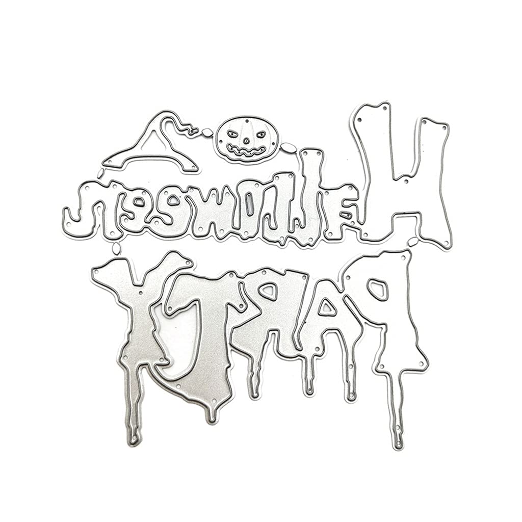 YWLUUOO Embossing Halloween Horror Party Stencil Carbon Steel, Album Paper Card Printing for Scrapbooking Making Embossing Stencil Template for Card Making