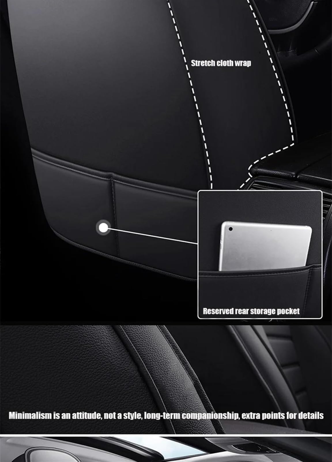 Funda De Cuero para Asiento De Coche Accesorios para Chrysler Todos Los Medels para 300c 300 300m para Aspen para Cirrus para Daytona 5 Asientos Fundas Asientos(Negro)