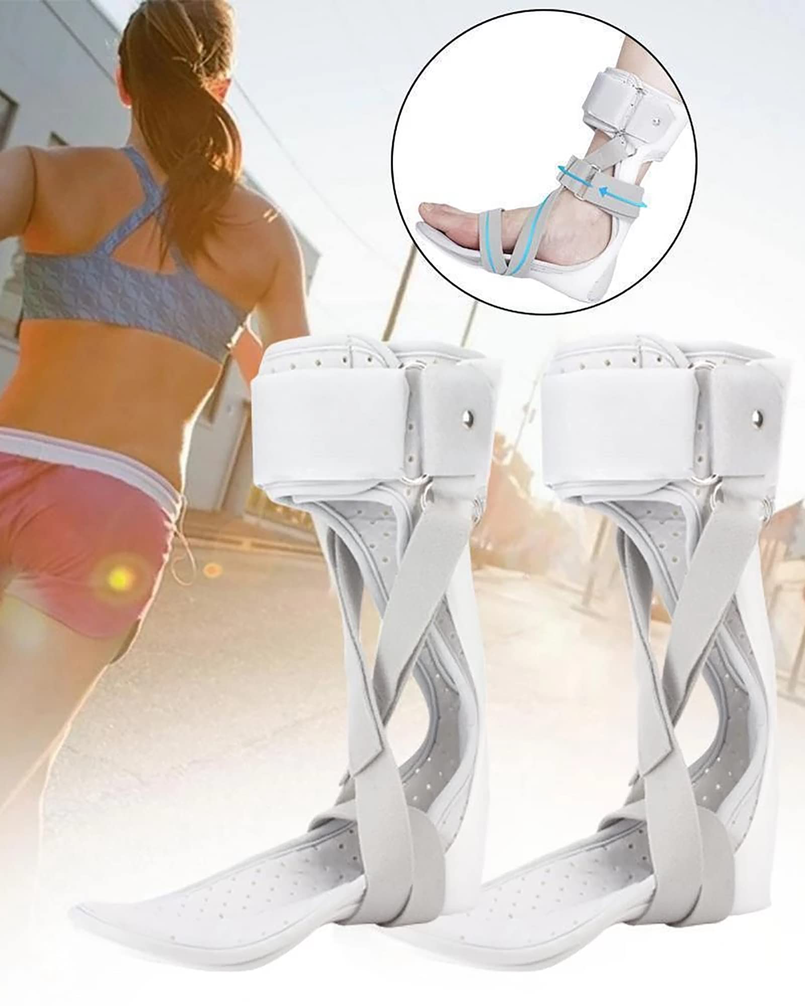 Férula Ortopédica para Pie Caído, Calzado para Caminar, Ortesis De Tobillo Y Pie, Inmovilizador, Soporte De Rehabilitación para Hemiplejia Y Accidente Cerebrovascular, T,Left-M