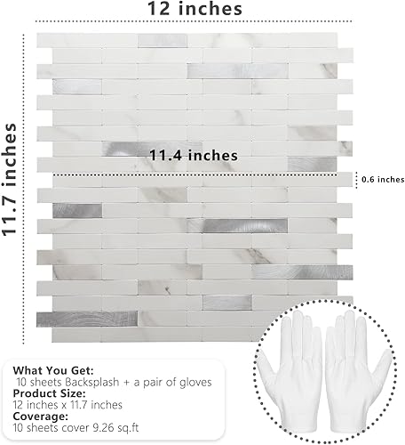 Miniatura 2 de STICKGOO - Protector contra salpicaduras para despegar y pegar, azulejos de pared de PVC para pegar en el protector contra salpicaduras para cocina