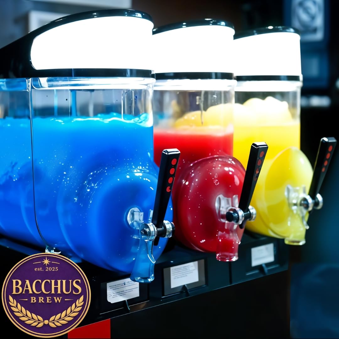 Bacchus Brew 4×0,75L (1:5) Slush Sirup für Ninja Slush Maschine – Slush Eis Sirup für Slush Eis Maschine – Slushy Sirup für Slushy Maker – Blaubeere & Erdbeere & Kirsche & Waldmeister Sirup