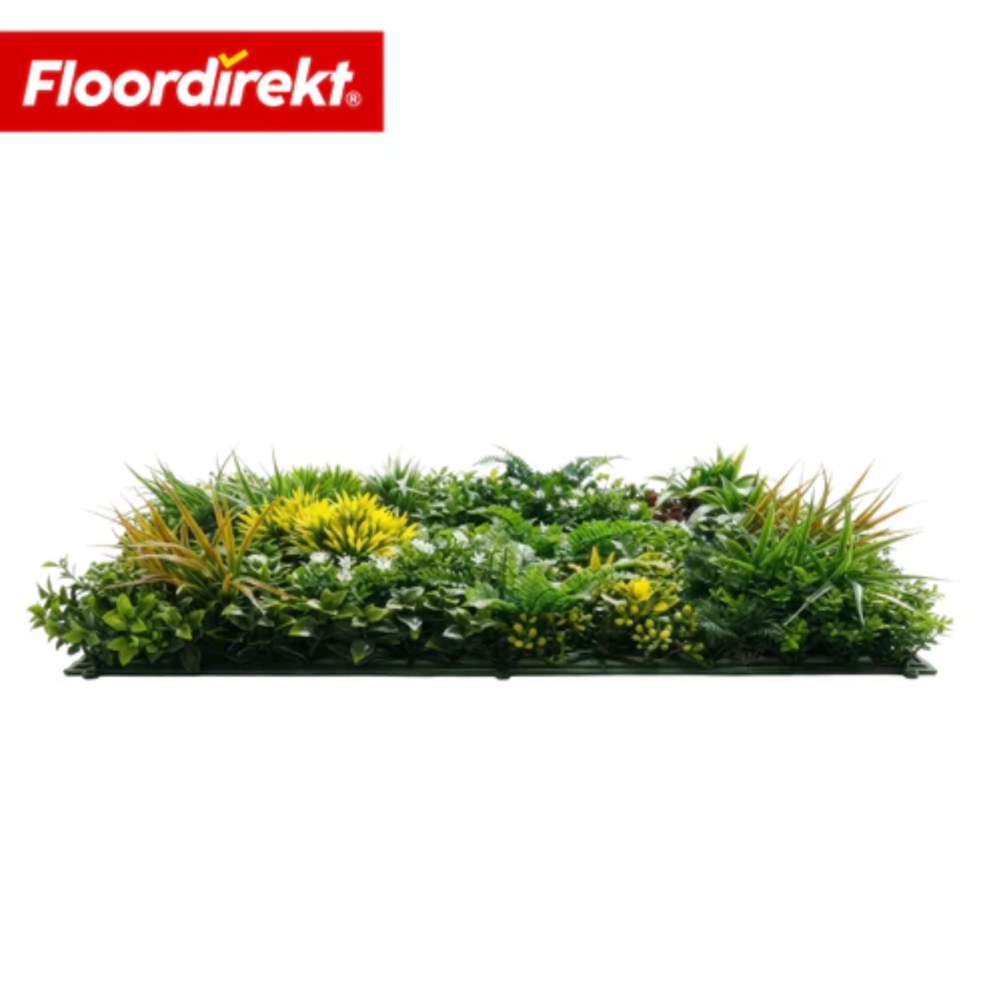 Floordirekt Ścianka na rośliny Spring Garden 100 x 100 cm, sztuczna ściana z systemem zatrzaskowym, wierna naturalna, bez pielęgnacji zielona ściana, do użytku wewnątrz i na zewnątrz