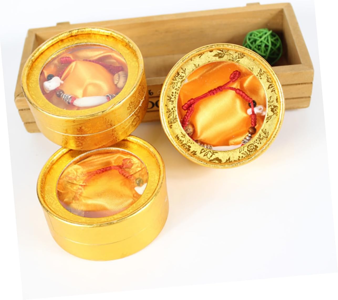 6pcs Mini Bracelet Jewelry Packaging Cases Xmas Golden image 5