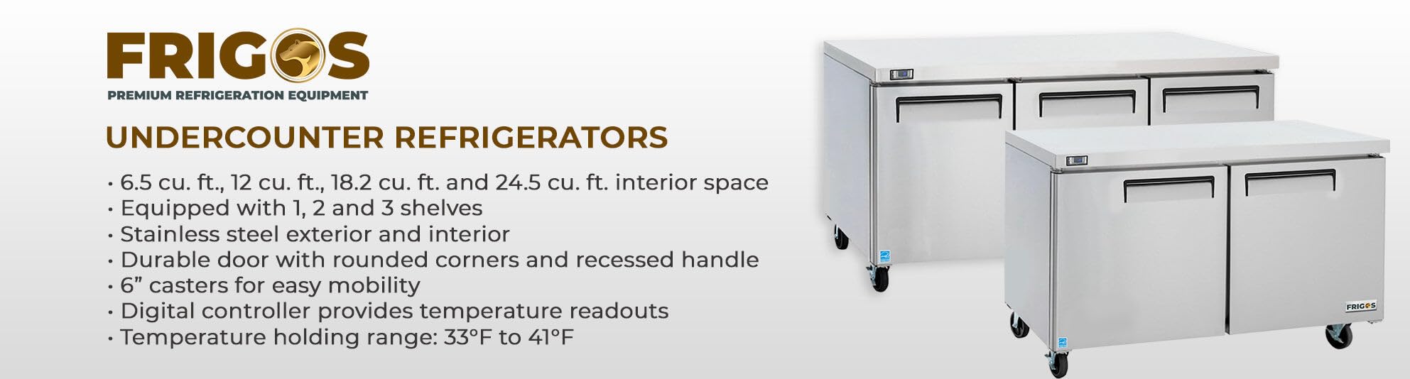 Frigos Commercial Refrigeration FGP-UCRF-48 12 cu ft Compact Fridge Silver