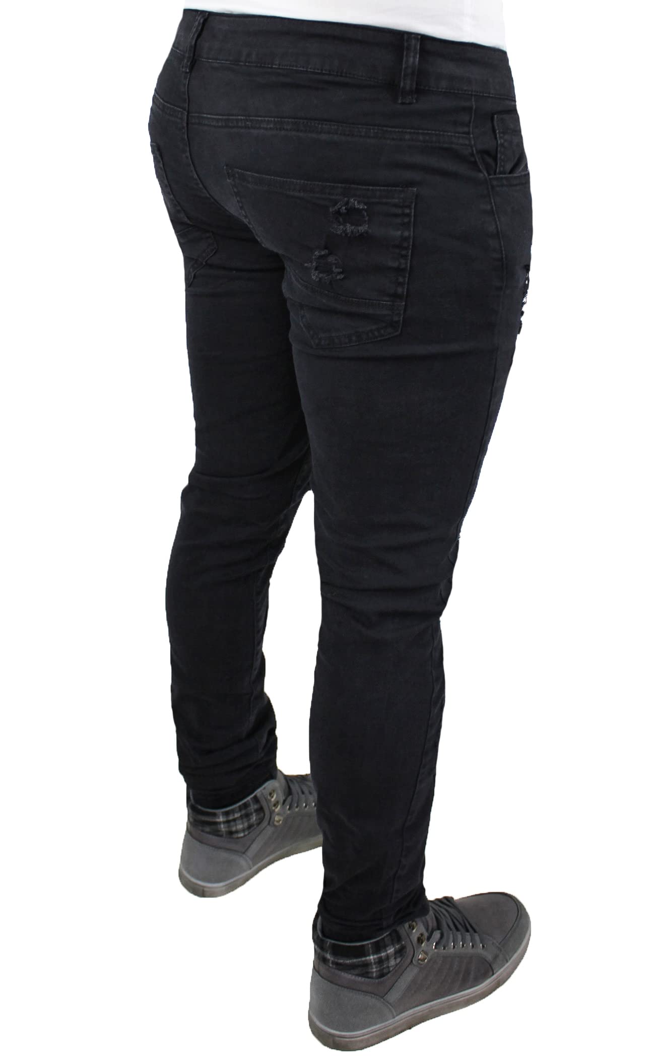Evoga Jeans Uomo Pantaloni Slim Fit Aderenti Blu Denim Casual