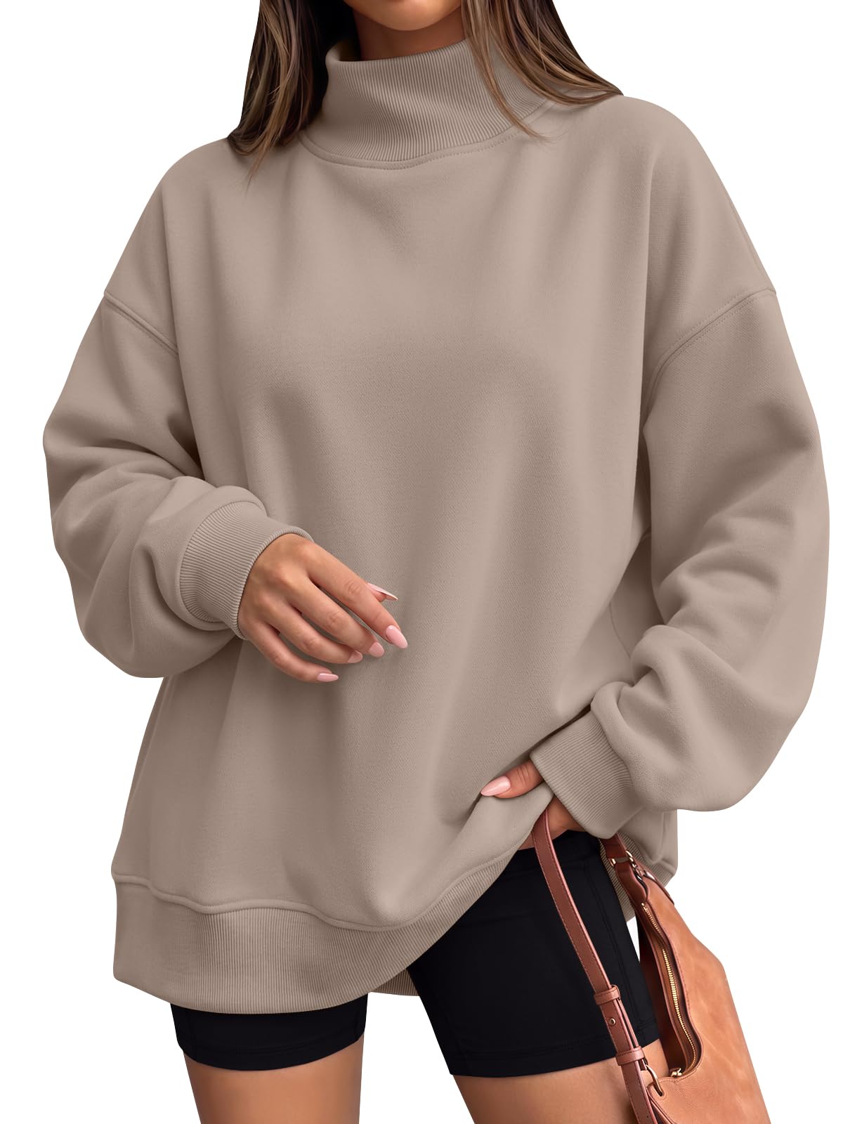 Trendy Queen Women’s Mock Neck Oversized Sweatshirts Fall Outfits 2026