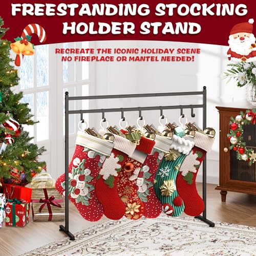 Freestanding-Christmas-Stocking-Holder-Stand-with-8-Hook-Heavy-Duty-Metal-Christmas-Stocking-Stand-for-Floor-Holiday-Decor-Hanger-Display-for-Home-Display-Window-Living-Room Freestanding Christmas Stocking Holder Stand with 8 Hook Heavy Duty Metal Christmas Stocking Stand for Floor Holiday Decor Hanger Display for Home Display Window Living Room
