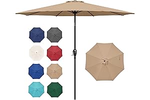 Simple Deluxe 9FT Outdoor Patio Umbrella With Push Button Tilt And Crank