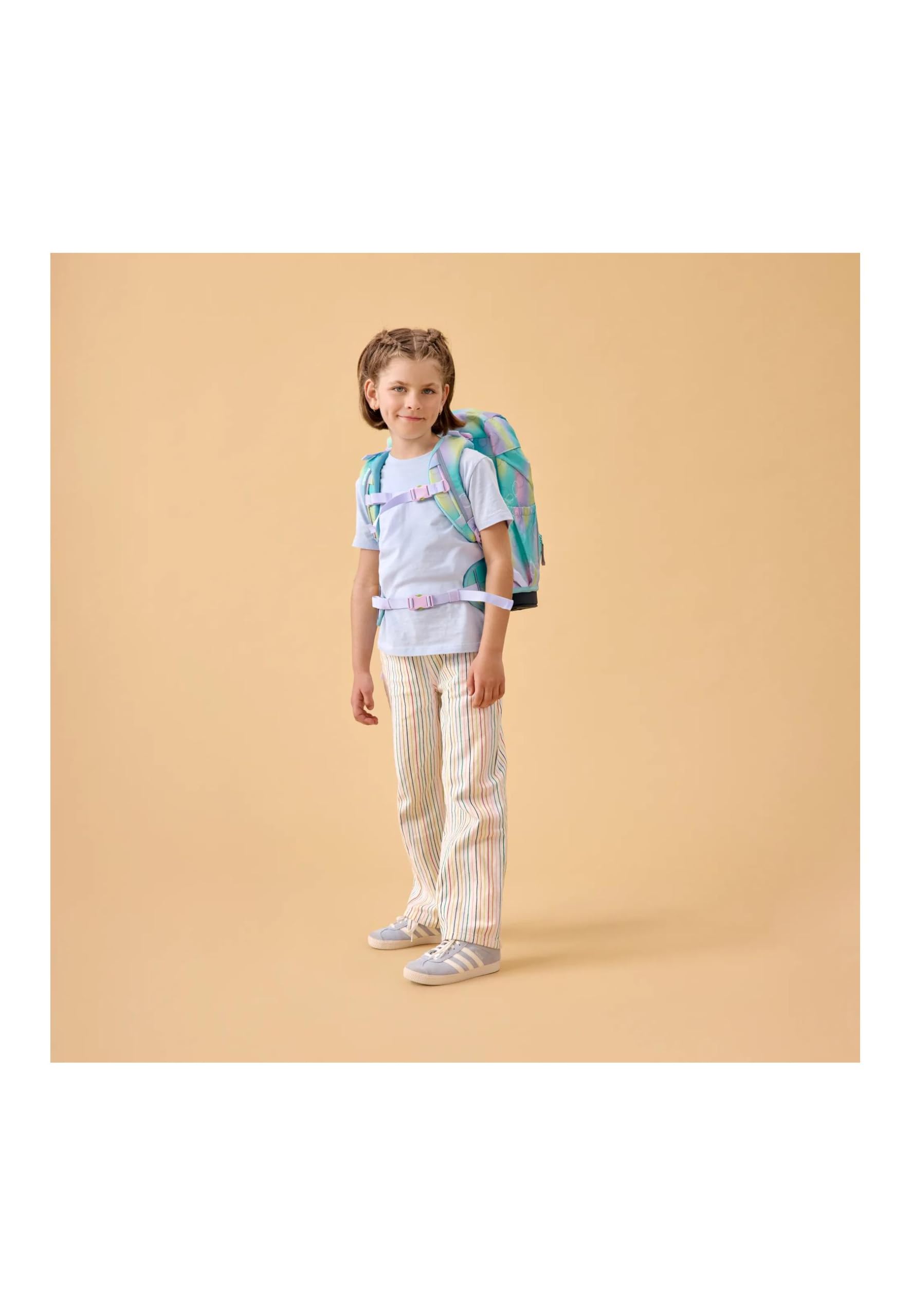 ergobag flex Set zaino per la scuola ergonomico, leggero, 23 litri, per bambine e bambini Magic BubbleBear - Mint
