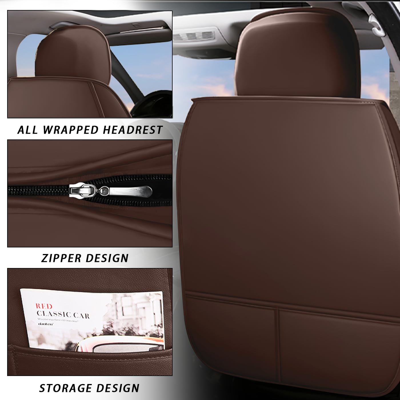 Custom Fit Lincoln Navigator Seat Covers 1998-2017 - PU Leather, Heated & Ventilated, Airbag Compatible, Full Set 7-Seats