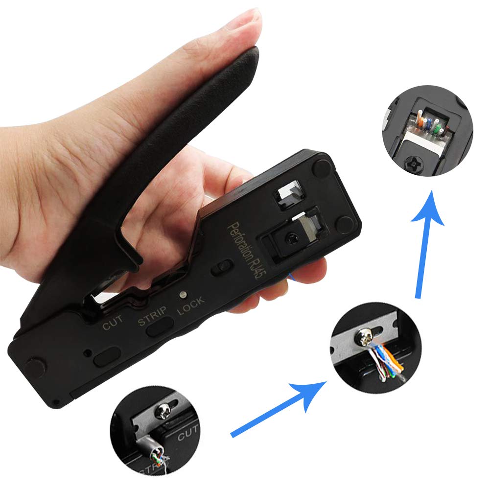 Buy DUEBEL Crimping Tool, Ratcheting Wire Crimper Tool Rj45 Connectors