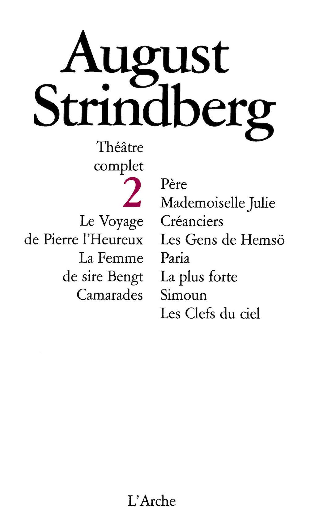 Théâtre T2 Strindberg: Volume 2