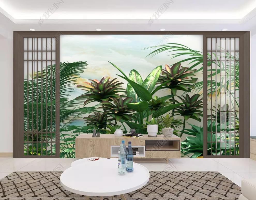 Papier peint intissé forêt tropicale pour agrandir un salon ou une chambre
