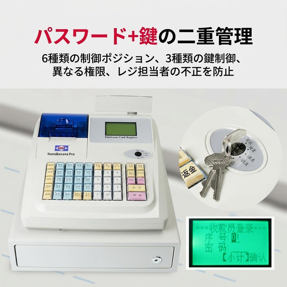 業務用レジスター TBRS-320 初期化済み｜レシート印字OK｜鍵付き 送料無料 鍵付き TBレジスター TBRS-320 テンポスオリジナル 軽減税率
