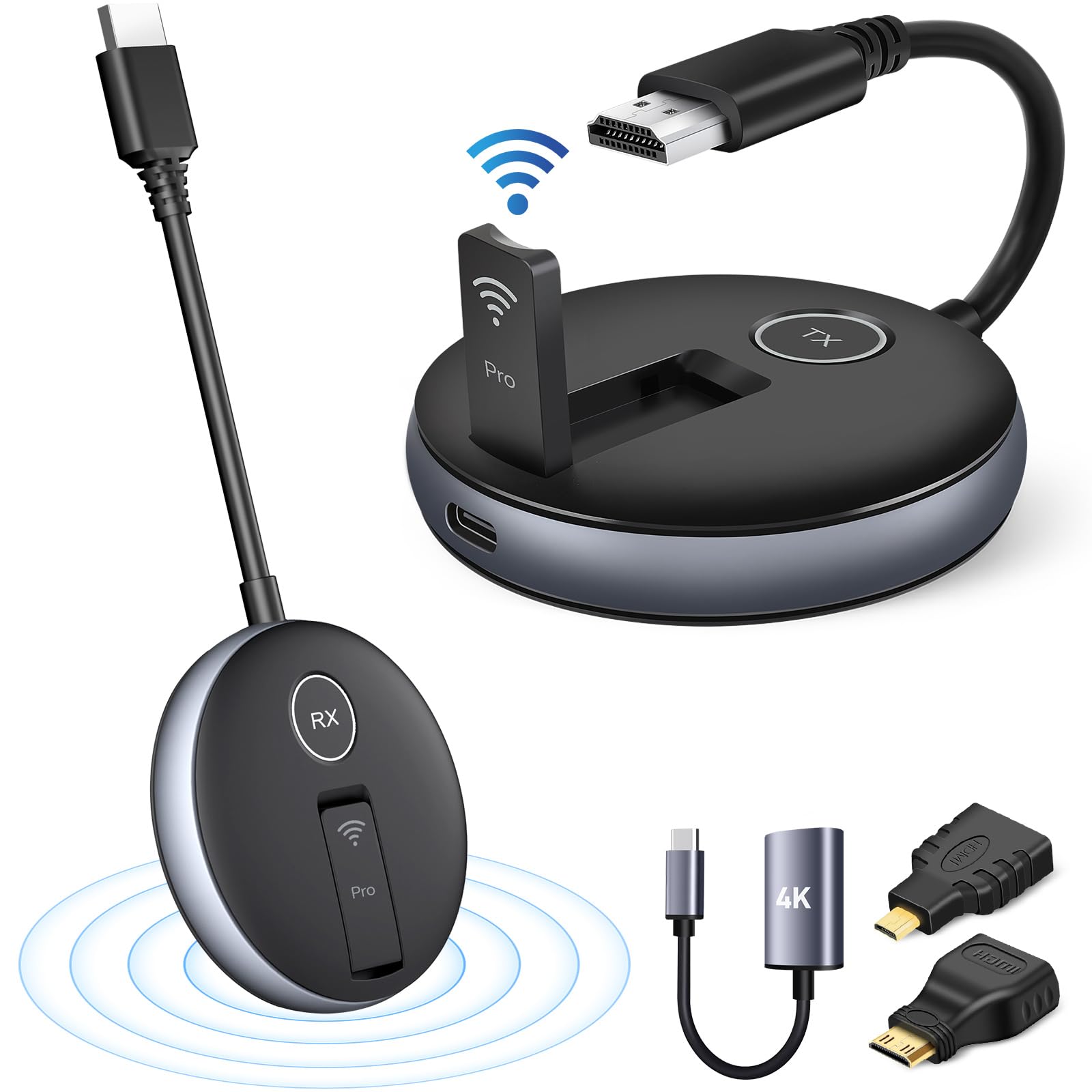 Wireless HDMI G9R PRO- Transmitter and Receivers,165FT/50M Multi-TV Extender Kit, Heat-Control Tech, Plug and Play, 5.8G/2.4G @60Hz- Stream Wirelessly from Laptop/PC to Multiple TV/Monitor-image-44