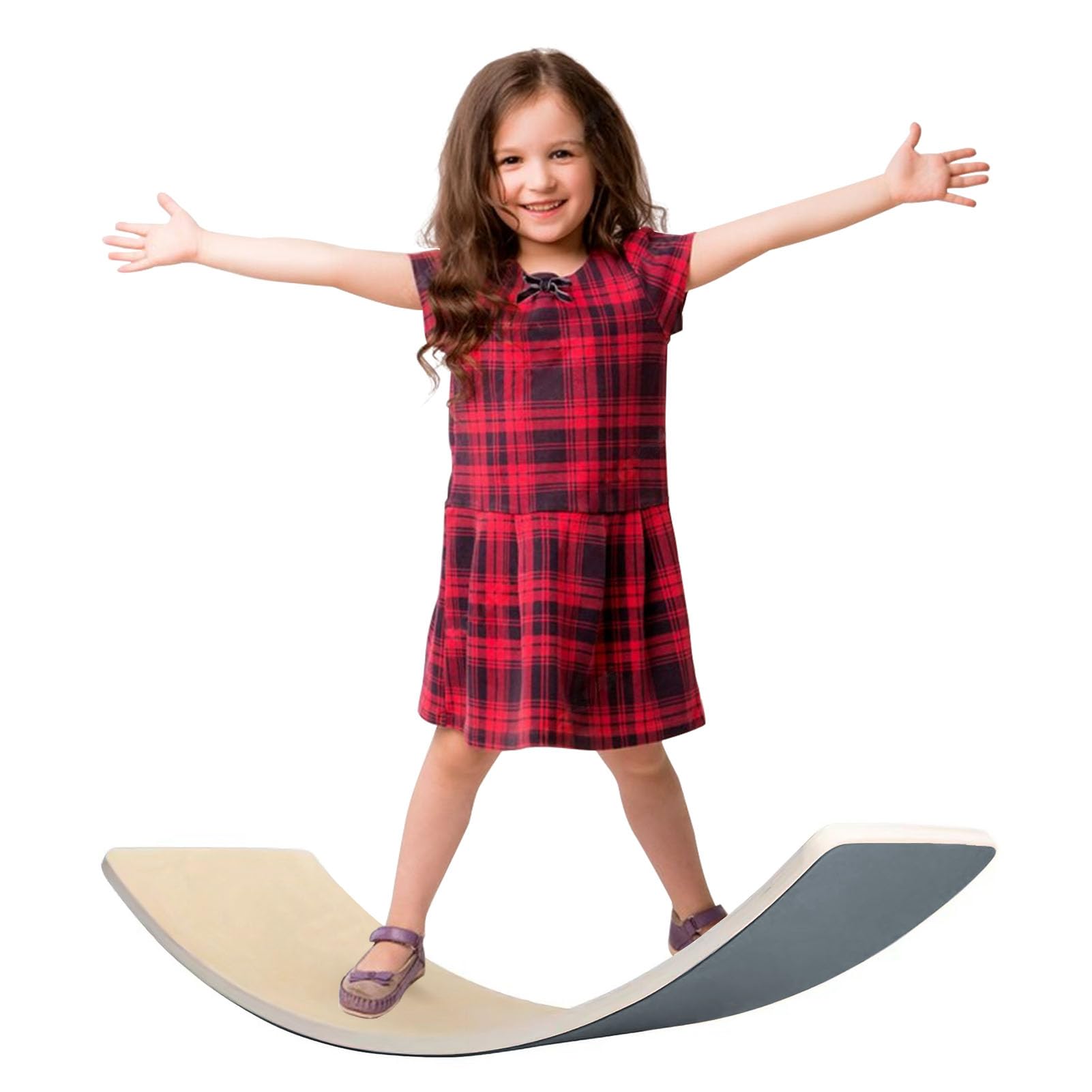 HIUOUIH Tabla de Equilibrio Niños Balance Board Curva de Madera para Niño Equilibrio Niños Tabla de Balance Tabla Wobbel Madera Max.200 kg