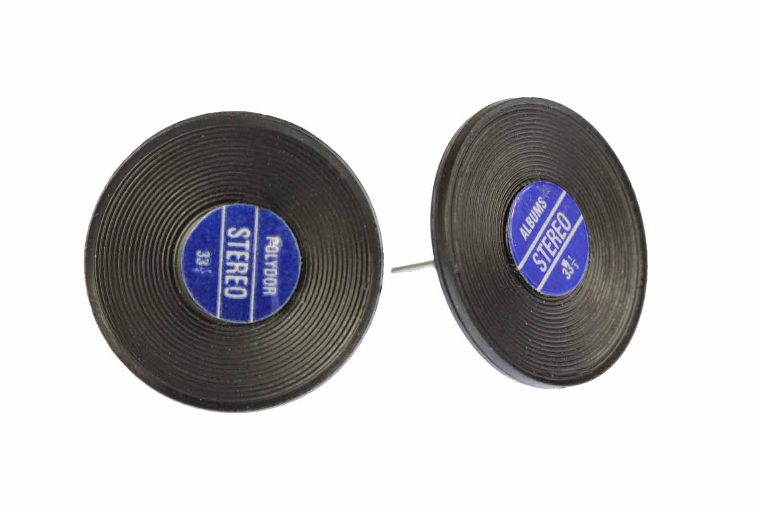 Miniblings Orecchini A Forma Di Disco In Vinile Blu: Gioielli Artigianali Fatti A Mano Per Amanti Della Musica E DJ - Regalo Unico