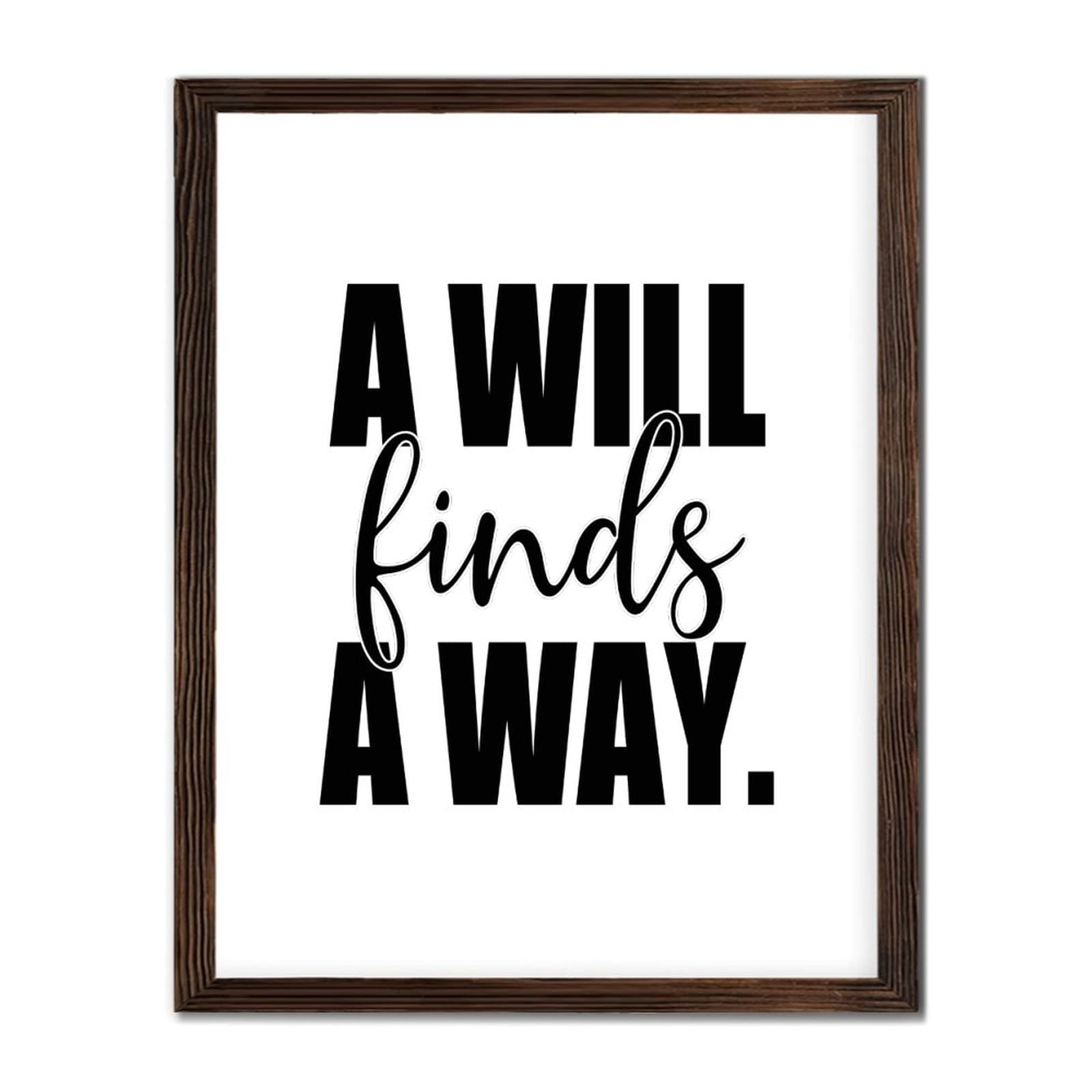 A Will Finds A Way - Letrero de madera para decoración de pared, con frases religiosas, cartel de madera enmarcada, letrero artístico de pared rústico de granja, 16 x 20 pulgadas