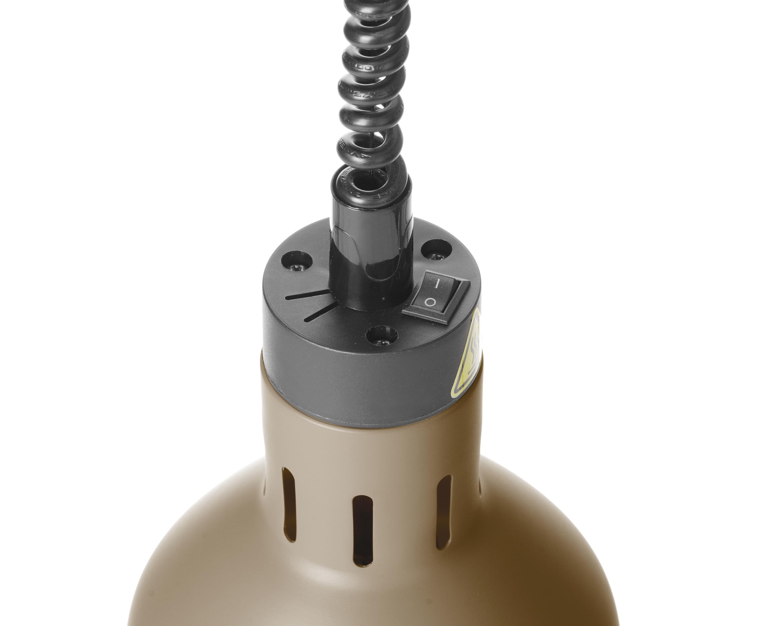 HENDI Lampada termica regolabile in altezza, cilindrica, lampada da cucina per riscaldare gli alimenti, lampada a infrarossi, 230V, 250W, ø175x(H)250mm, alluminio beige