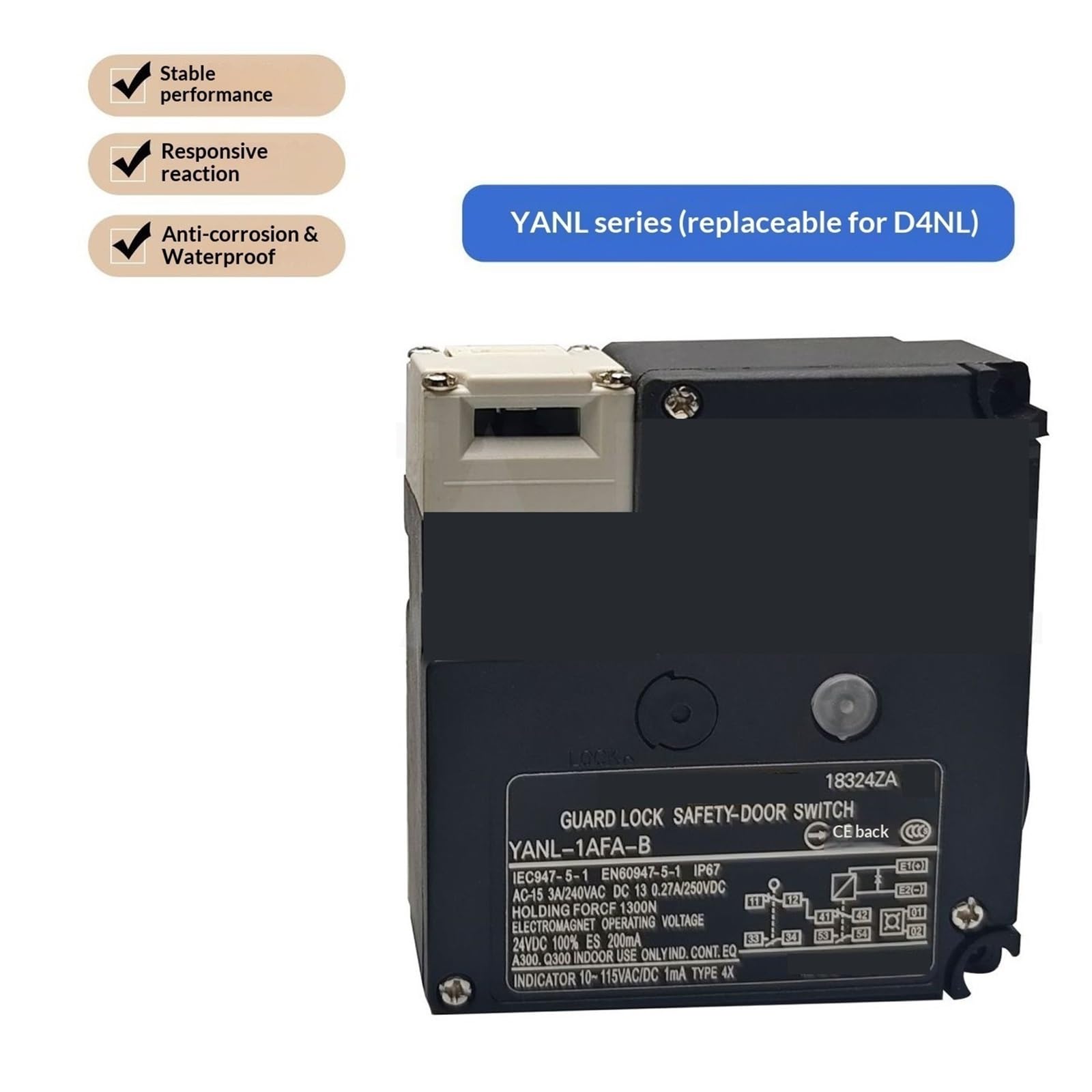 interruptor de puerta, Interruptor De Puerta Seguridad YANL-1AFA-BS 2AFA-BS 4AFA-BS para puertas de armarios(YANL-1AFA-BS)