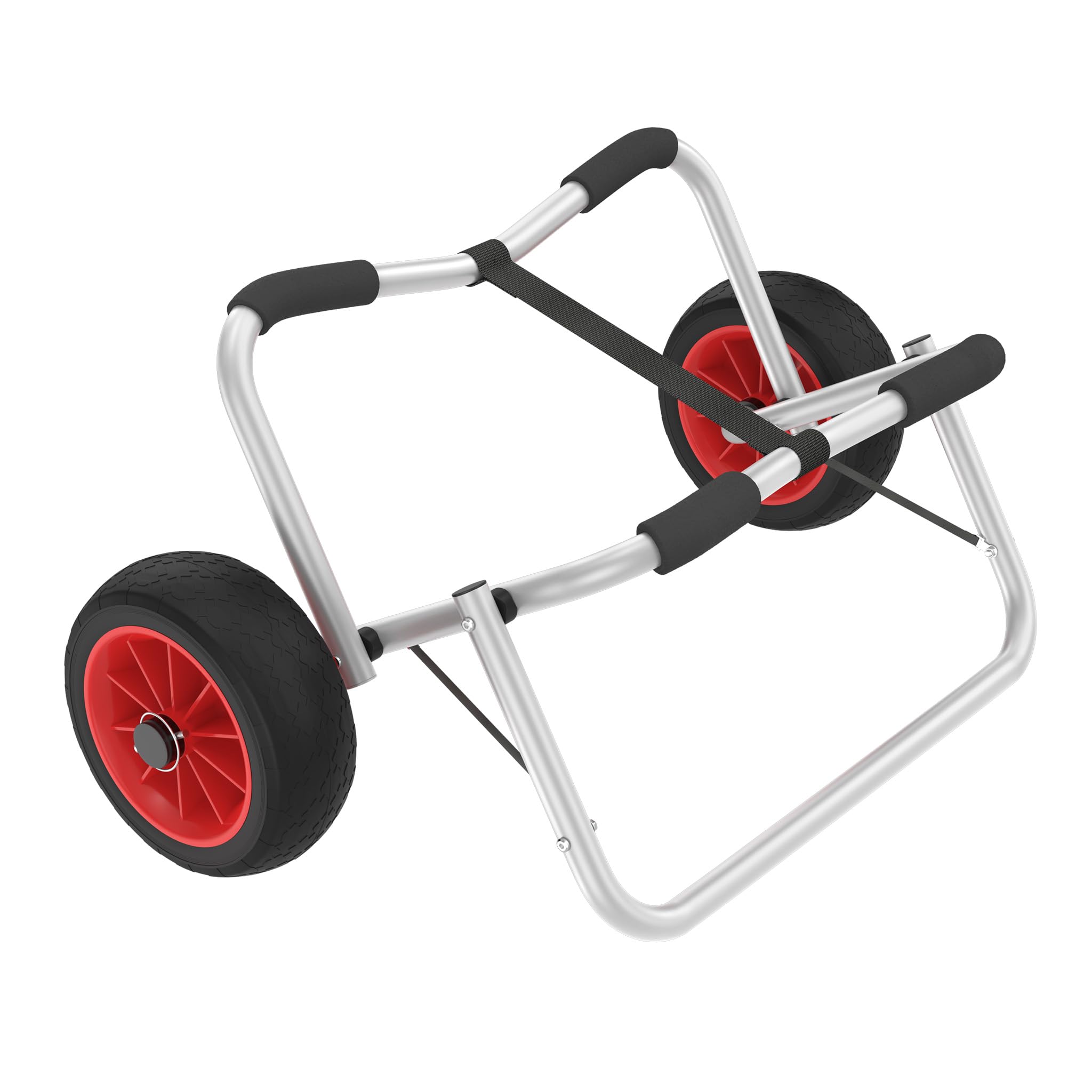 SUBTLETY Chariot de kayak pliable réglable en aluminium avec sangles amovibles et roues en plastique - Charge maximale : 100 kg - Pour bateaux, paddles, canoës et kayaks
