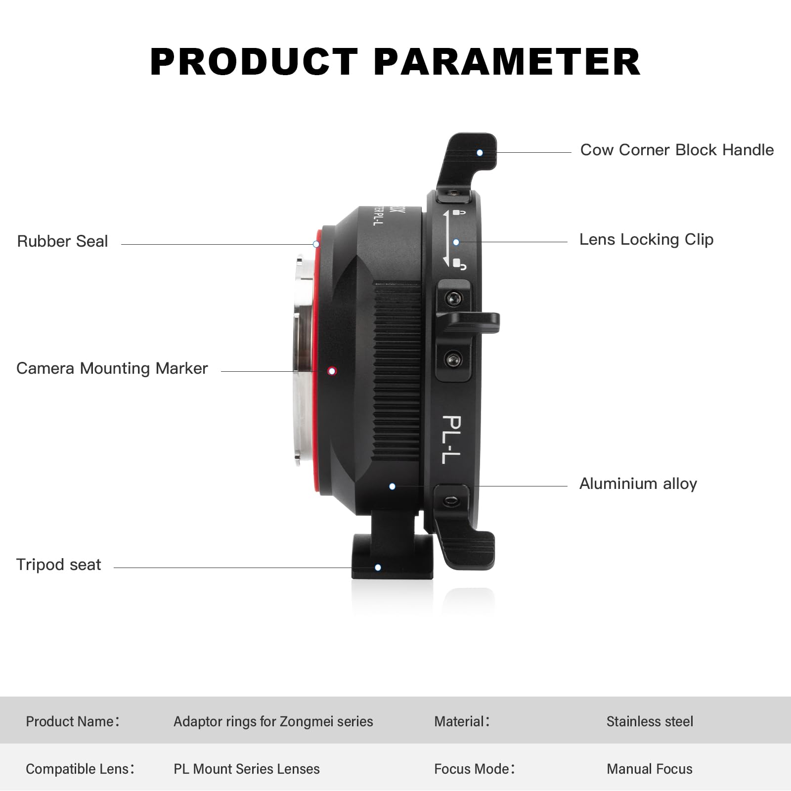 VILTROX PL-L Adapter Lens Electronic Manual Focus PL-L Adapter MF Converter for PL Mount Lens to L Mount Camera Panasonic S1 S1R S1H S5/Leica SL SL2 CL TL/Sigma fp L