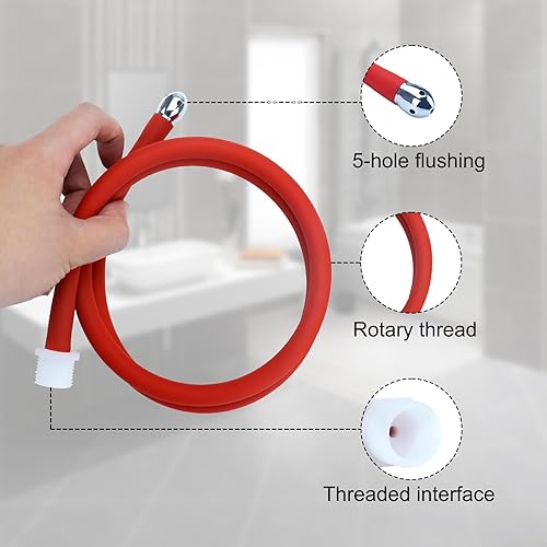 Miniatura 4 de Boquillas de ducha para hombres y mujeres, nuevo metal 5 agujeros rociador de agua cómodo accesorio de boquillas de silicona, manguera de ducha