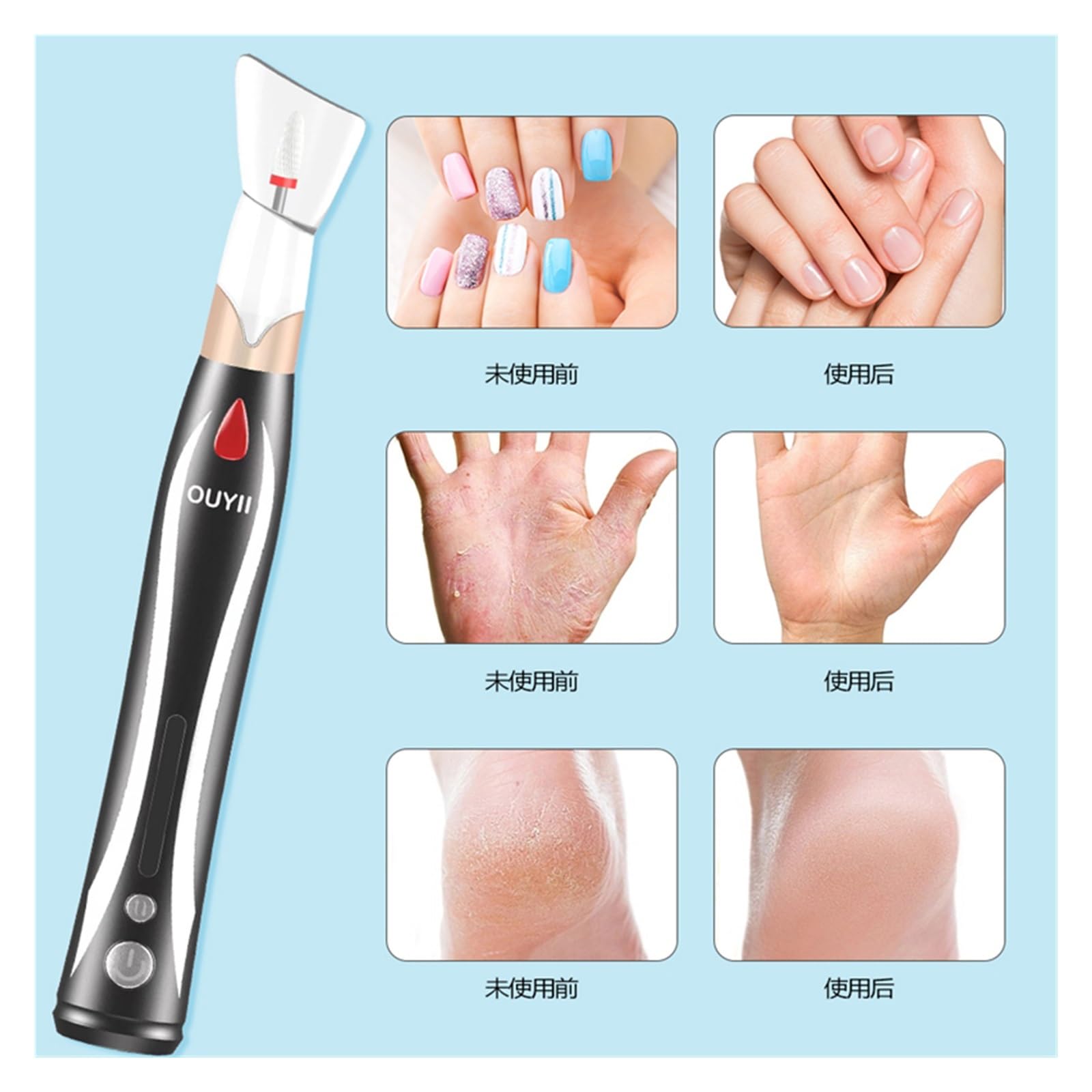 Trapano for unghie elettrico senza fili, fresa for lima for ricaricabile for dispositivo di rimozione del gel for pedicure for manicure, strumenti for levigatrici Potente ed efficiente(Rose gold)