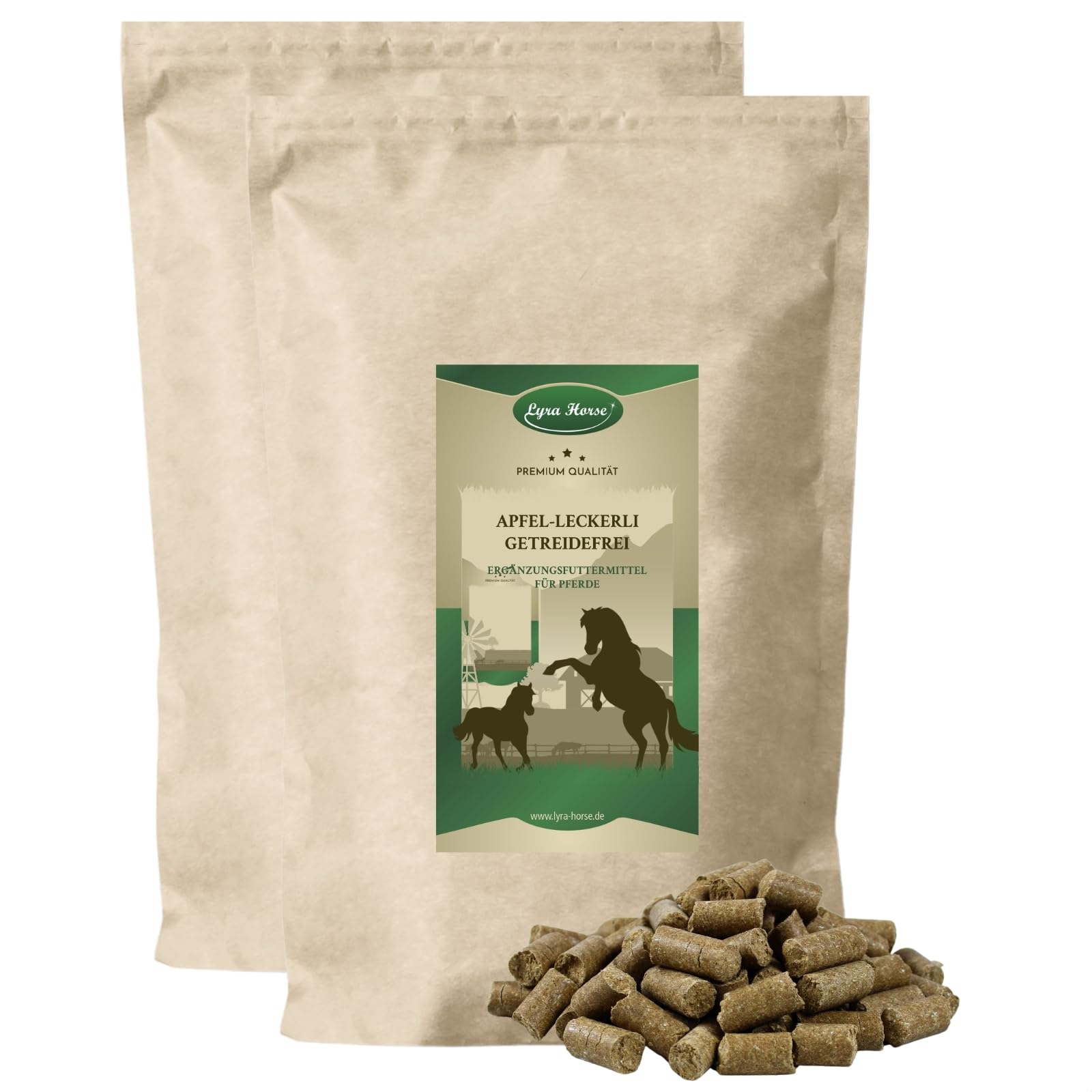 Lyra Horse® 10 kg Apfel Leckerli Pferde Pferdefutter Weizen Hafer & Äpfel
