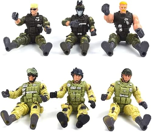 Miniatura 6 de Paquete de 12 figuras de acción de soldado SWAT de combate con armas militares, accesorios ajustables extraíbles para brazos y piernas