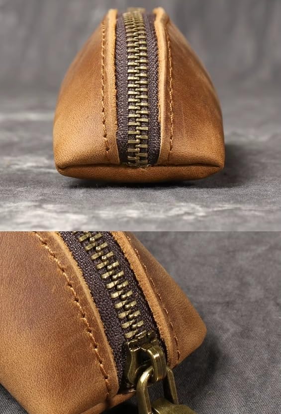 Men's Genuine Leather Coin Purse Women's Key Pouch Cowhide Clutch Storage Bag