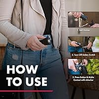 Vista 4 de SABRE Arma paralizante y linterna 2 en 1 con funda para cinturón, emite una potente carga de 1.60 microcoulombios (µC) que provoca dolor, linterna