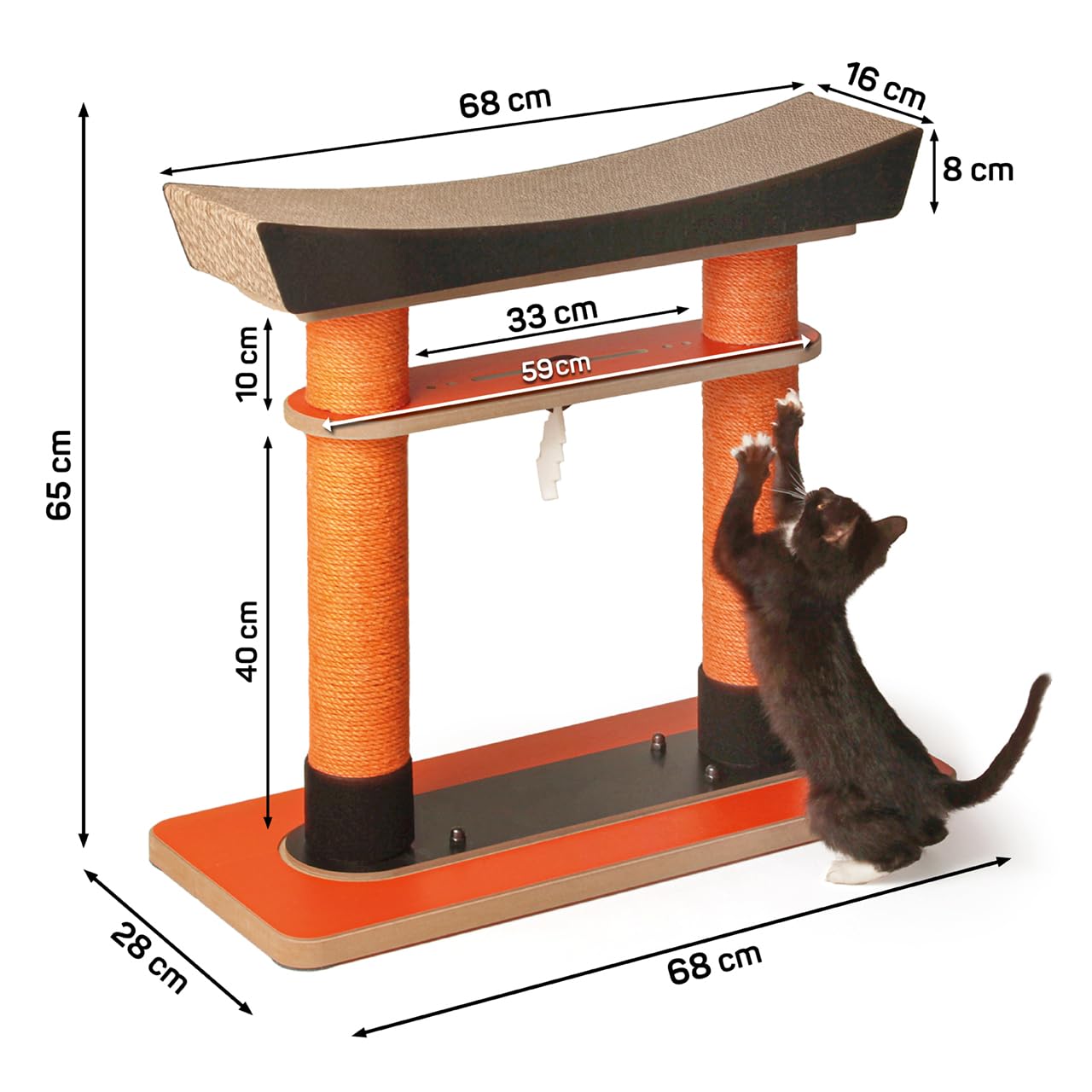 CanadianCat Company | Design-Kratzmöbel Torii | Kratzbaum, Kratzstamm | 68 x 28 x 65 cm