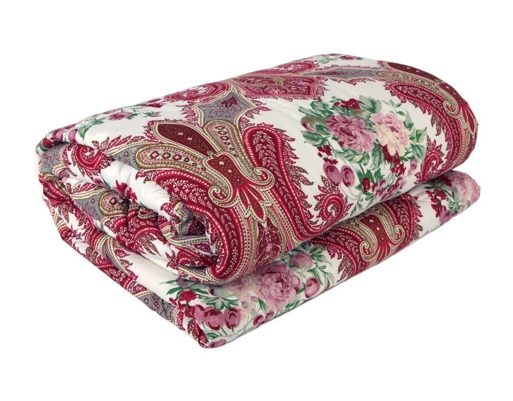 HOMOBITE Microfiber Reversible Single Bed Dohar AC Blanket | Dohar | Quilt | Duvet Floral Design Printed (Multi Brown, Single)-image-28