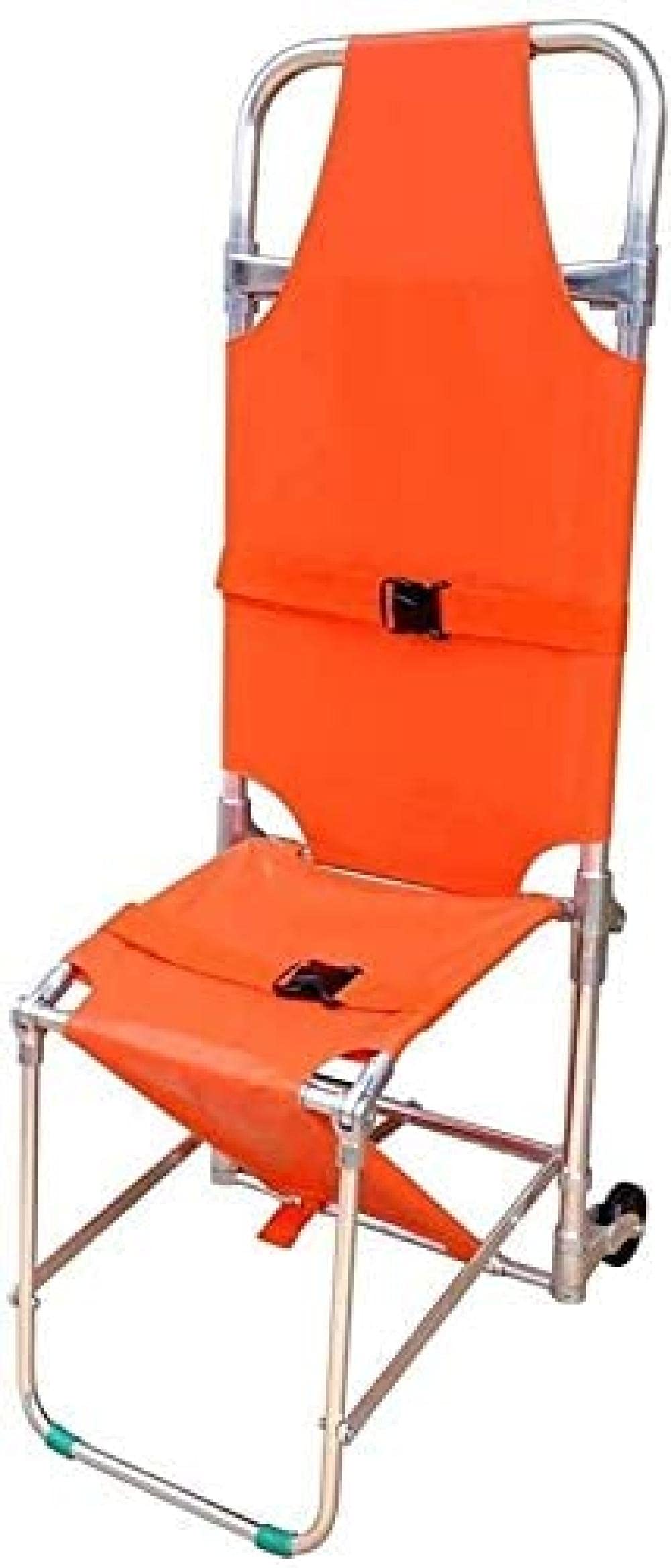 Silla de escalera de evacuación con 2 pies de apoyo y 2 ruedas guía Fácil de transferir en el suelo Camilla de rescate de emergencia plegable Camilla de silla plegable de aluminio Ambulancia Bombero