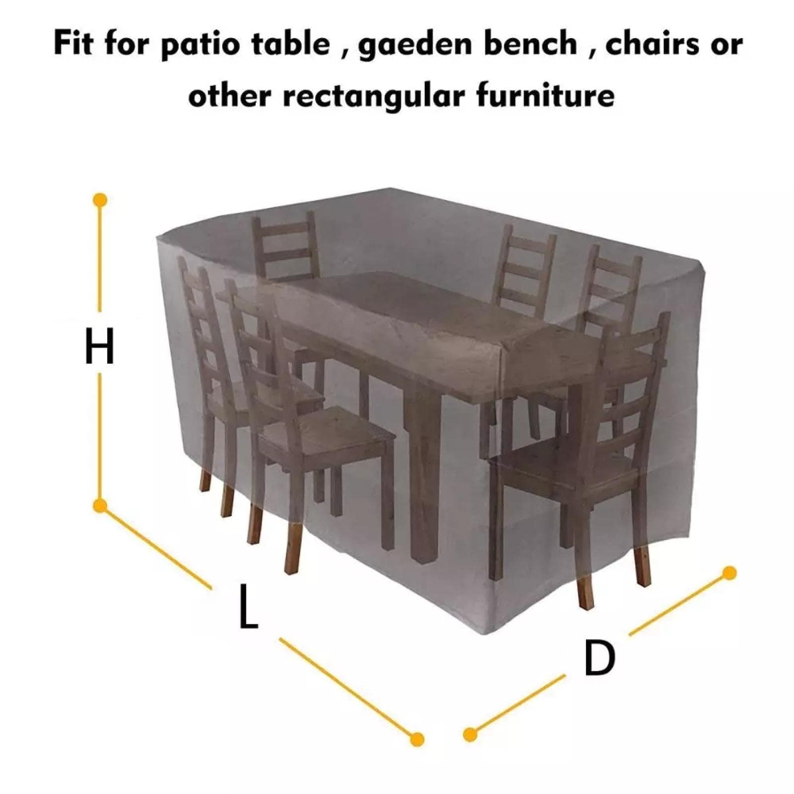 HOLEILUCK Funda Mueble De Jardin,370x370x75cm/LxWxH Funda Muebles Exterior Impermeable,Anti-UV a Prueba De Viento Tela Oxford 420d Funda Sofa Jardin Exterior para Sofá Cubre Mesa Y Sillas Exterior