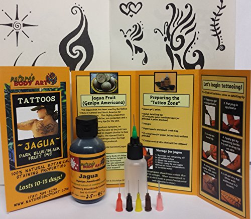 Jagua 75ml- Applicator with 6 Tips- 70+ Designs- Made in USA