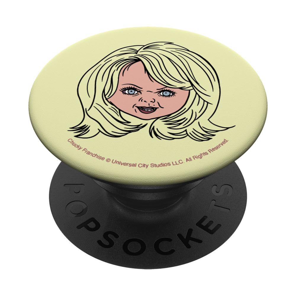 Chucky Tiffany Big Face Portrait PopSockets Swappable PopGrip, Black