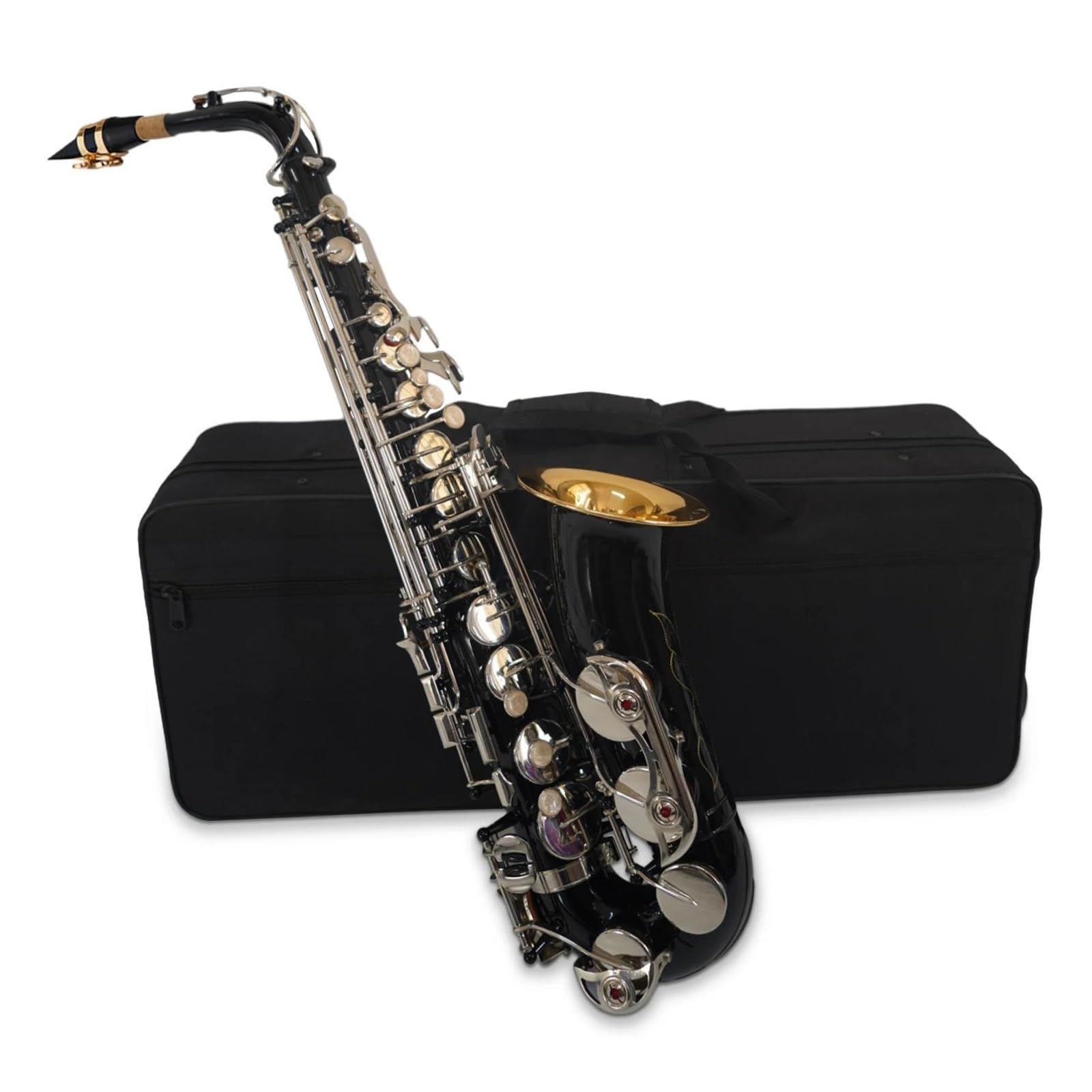 Saxofón Principiante Saxofón Alto En Mi Bemol Con Llaves De Nácar Grabado Bolsa De Transporte Guantes Paño Y Juego De Accesorios Para Instrumentos De Viento Metal