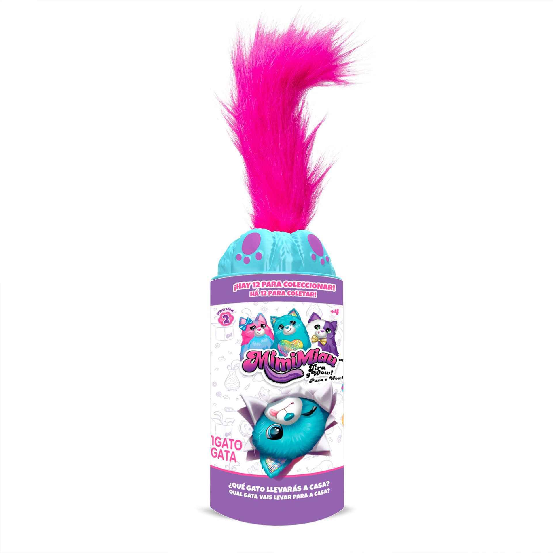 Bizak Mimimiau Pulls and Wow Kittens Surprise, 12 Different Cats to Collect With Which You Will See An Unboxing Experience When You Stretch The Cat's Tail Gets Super Large, (64120001)