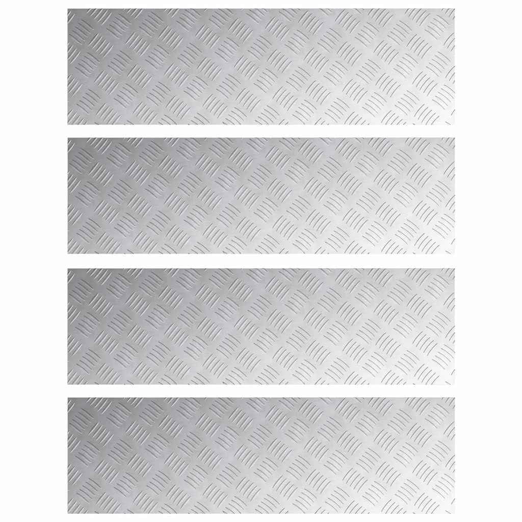 Szczelina 4 szt. 100 x 30 cm srebrny aluminium prostokątny