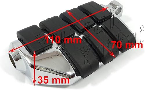 Miniatura 2 de Cromado o negro motocicleta Premium universal trasero pie clavija para pasajero con adaptadores de montaje macho para Honda VTX 1300 CRST