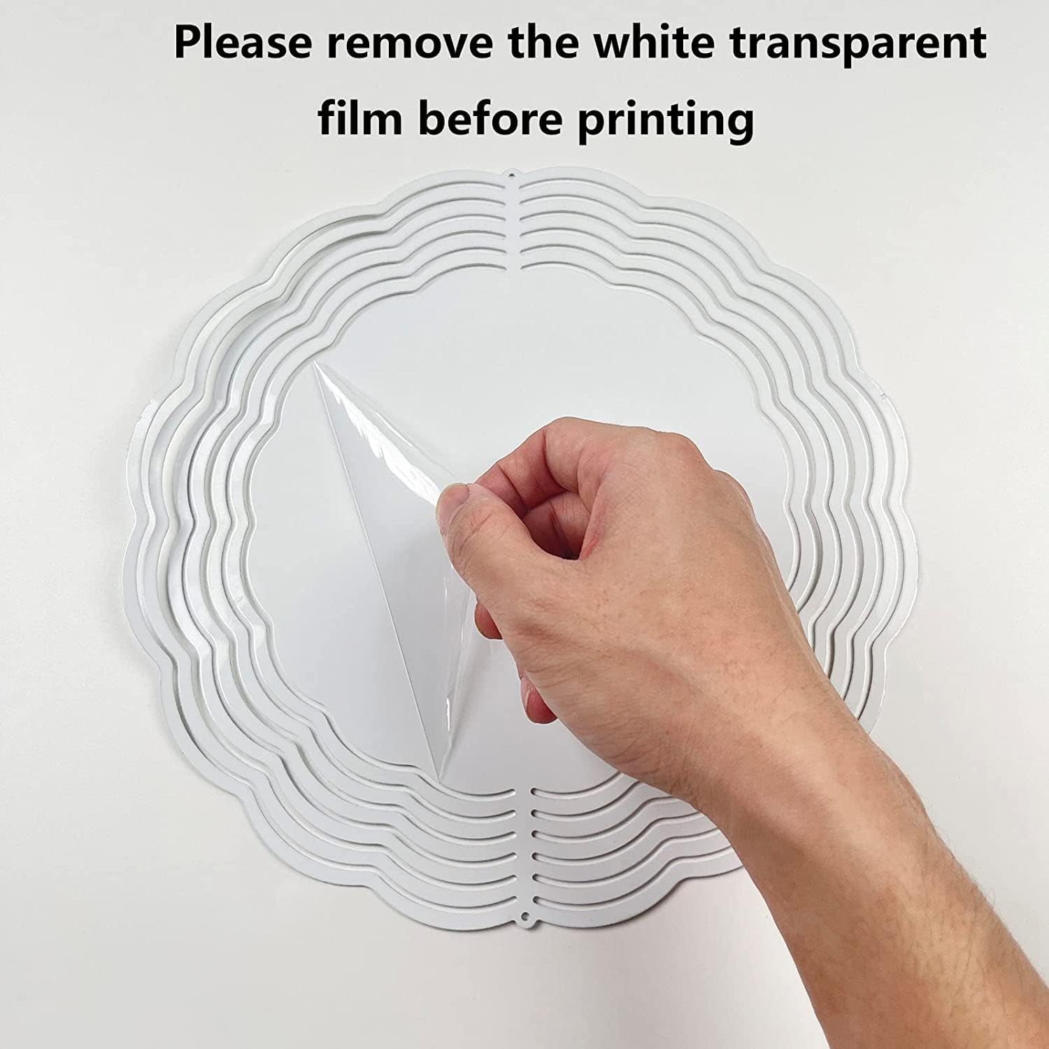 6 Pack - 15.75 x 4.75 inch Double Sided Helix Fishtail Rectangular Sublimation Wind Spinner Blanks w/Hooks