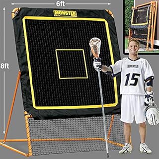 EZGoal 8'X6' Professional Folding Lacrosse Rebounder | LAX Throwback to Practice Your Passes and Catches,Orange